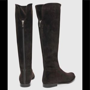 Handmade In Venice, Italy. Suede Leather Riding Boots Dark Brown